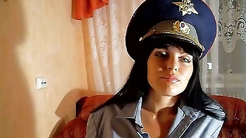 NAughty police officer babe and her stick