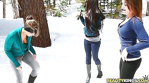 Money talks goes outdoors into the snow