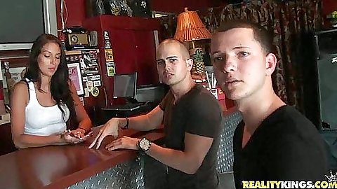 Money talks sitting at the bar with some chicks