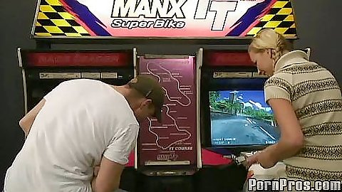 Denisa is a euro slut in the arcade