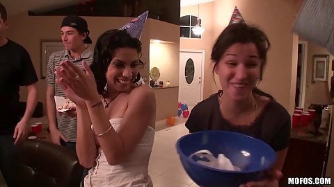 Group of horny college students having a party