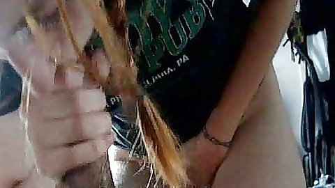 Amateur slut sucking gagging