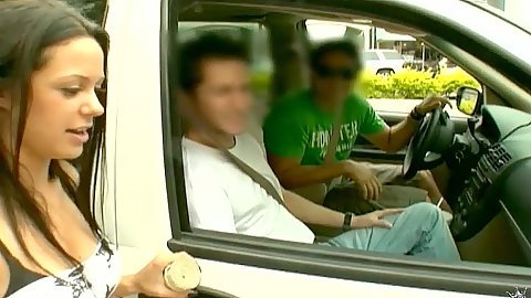 Sexy babes approached on the street for money talks