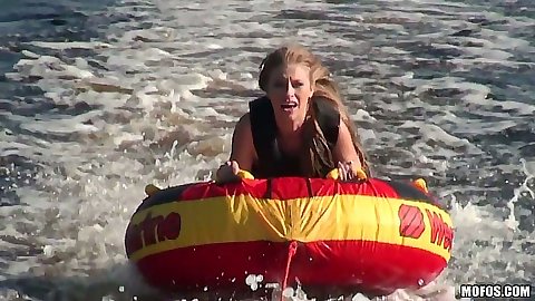 Sexy amateur teen Avril playing in the water