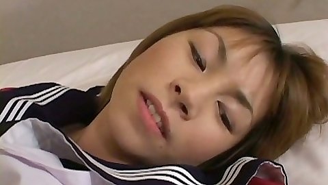 Asian Miku Horikosh schoolgirl sucking dues cock