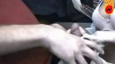 Amateur gf with big natural tits sucks dick off her bf