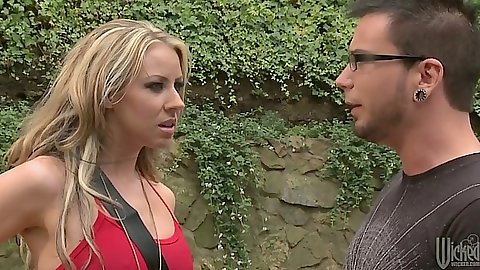 Blonde Carolyn Reese a lifeguard with nice natural tits in a 3some
