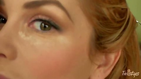 Heather Vandeven sitting on a chair pulling panties aside to finger pussy