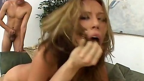Group sex with Jennifer Luv cowgirl shaved pussy sex