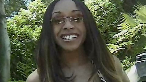 Ebony Ayana Angel going to the pool for some sex action