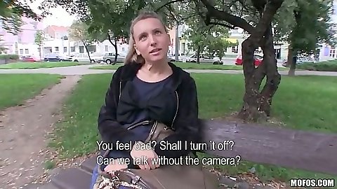 Outdoor public pickup for teen Nessy at a euro park