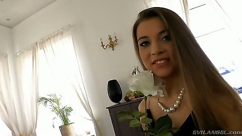 Glamcore babe Roxy Bell wearing sexy maid out lingerie