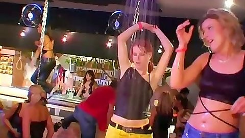 Victoria Rose and Francesca Felucci with Christina Lee getting wet on dance floor club