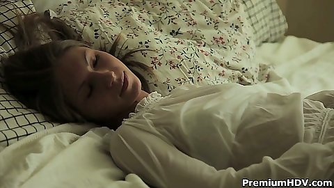 Innocent teen Anjelica solo reaches down her panties