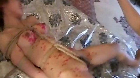 Candle wax lesbian asian teen fetish fuck with ropes all tied up