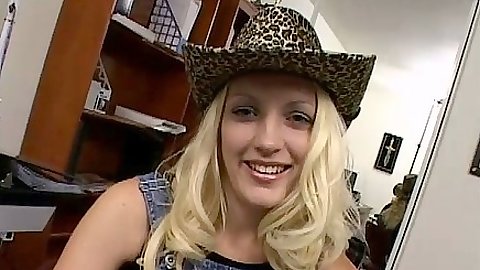 Blonde teen Topanga showing pussy hole and pov blowjob sucking