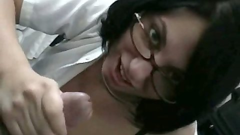 Handjob and teen blowjob from Nikki Adams close up