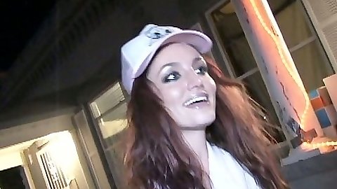 Outdoor gf sucks dick by the house in public at night