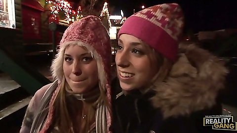College girls Allyssa Hall get filmed while sucking and fucking cock