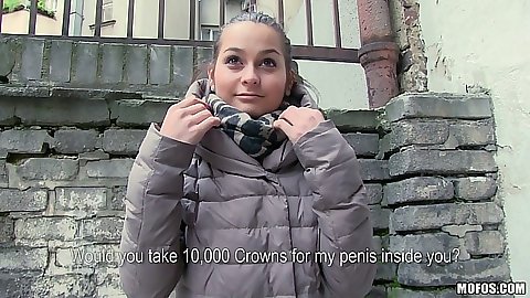 Outdoor picking up Emily in public or some pov blowjob for cash on street