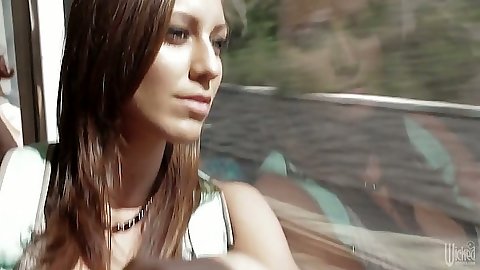 Dani Daniels and Lyla Storm girls taking the bus