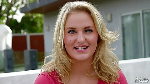 Blonde teen Payton Simmons solo masturbation in red underwear