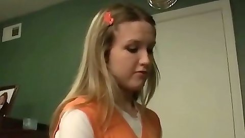 Young amateur Kitty Karsen playing around the house solo
