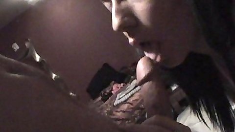 Amateur college blowjob from brunette at party