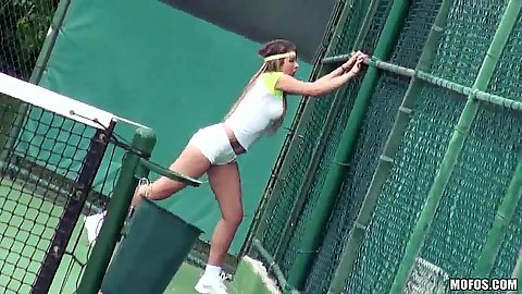 Playing some tennis with nice Carmen Caliente