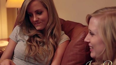 Blonde lesbian kissing and fingering improvement sex Sicilia and Satine Spark