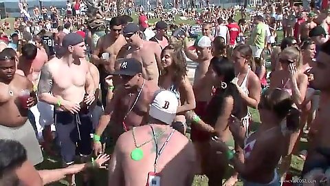 Party time with college bitches dancing their curves on a field