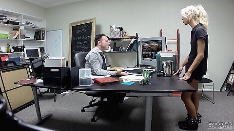 Office voyeur spy camera fuck with boss and employee Katerina Kay